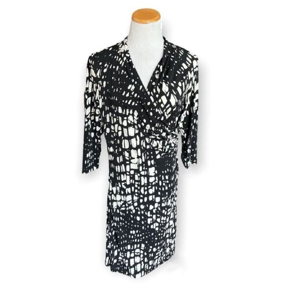 Womens Coldwater Creek Abstract Wrap Shift Dress - Sz M 10/12 - Picture 1 of 1
